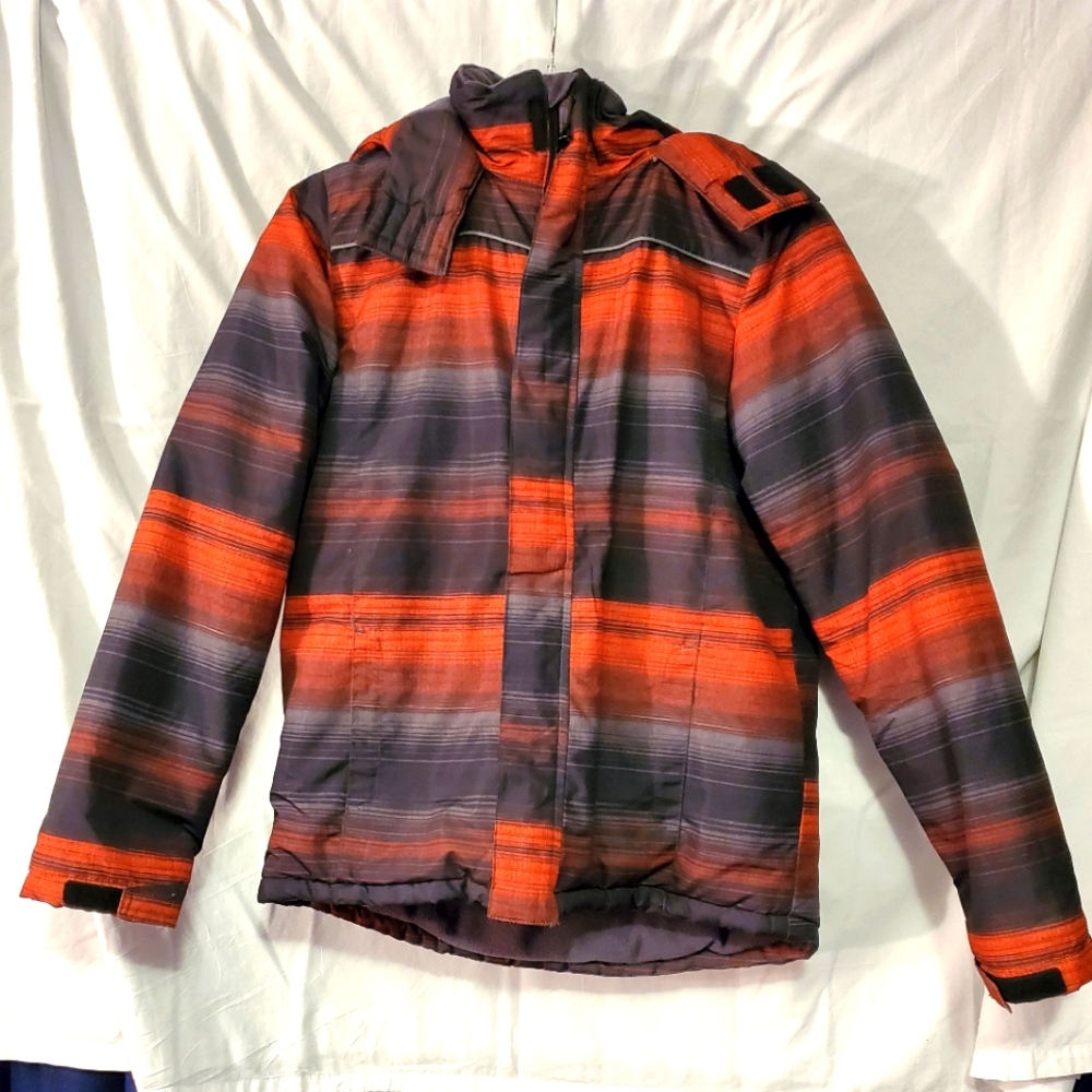 Boys Puffer winter coat size 18 red and gray